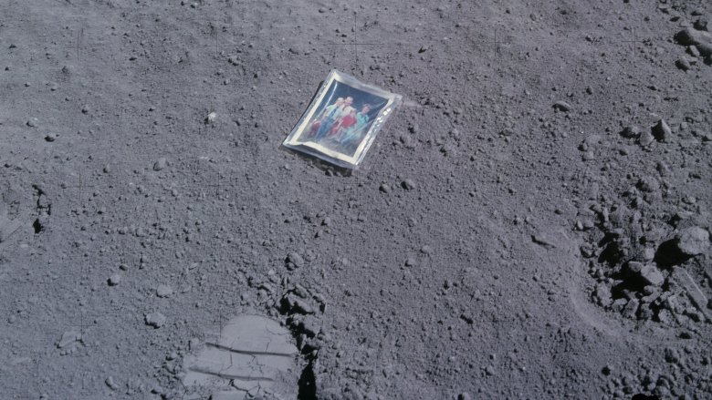 family photo left on moon