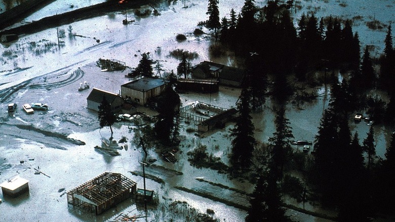 Portage, Alaska after the quake and flood