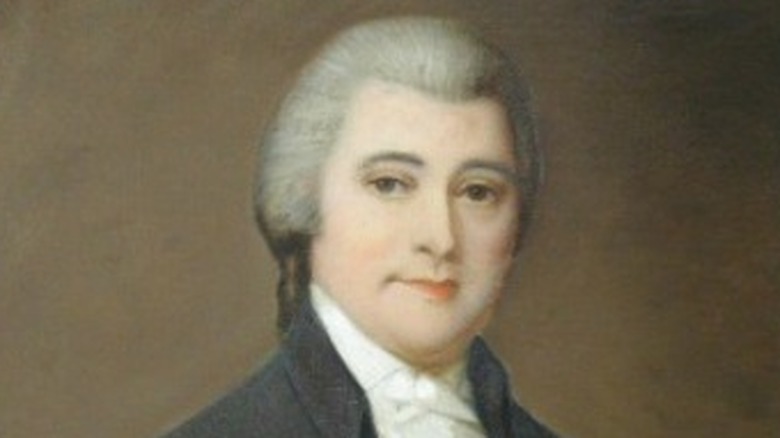 Painting of William Blount white wig black overcoat