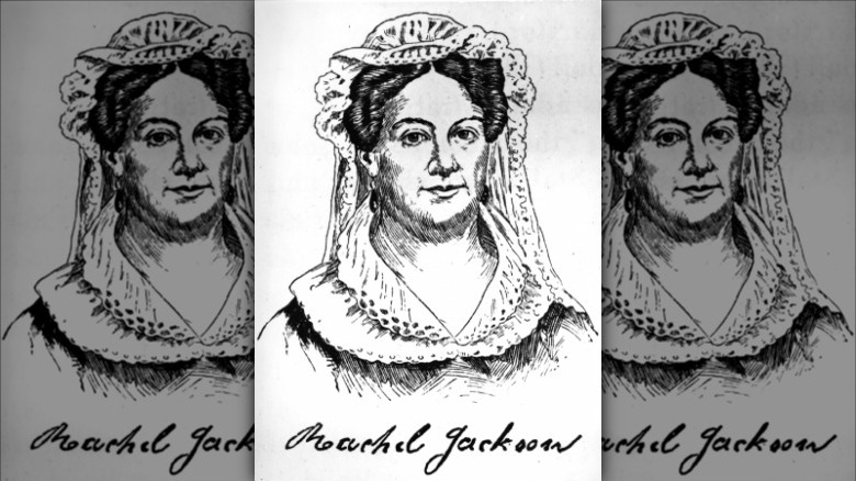 Drawing of Rachel Jackson in bonnet