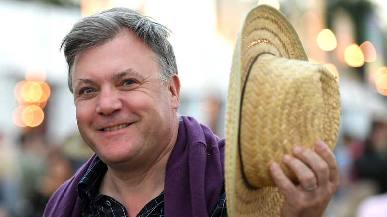 British politician Ed Balls at Glastonbury festival 2017