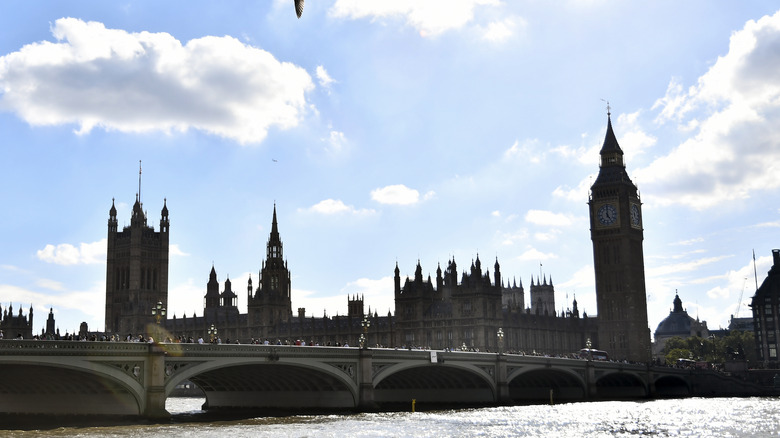 British Parliament on sunny day