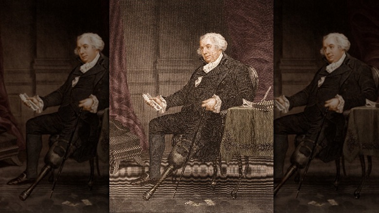 Portrait of Gouverneur Morris sitting with cane