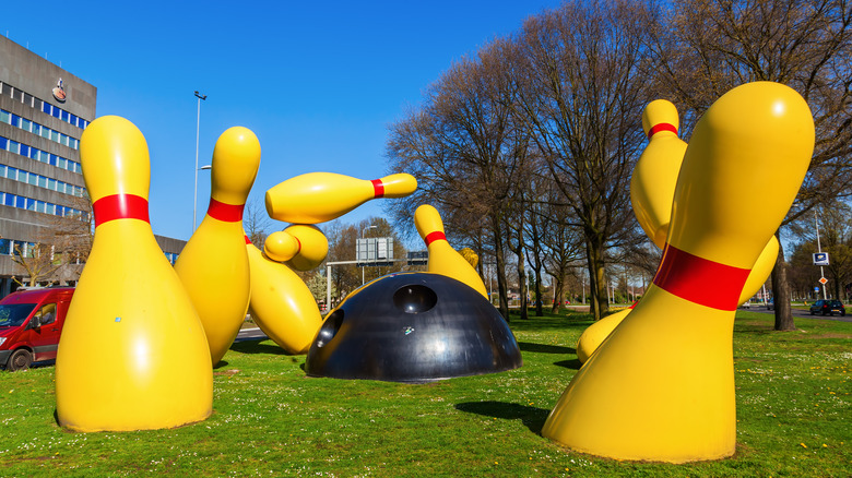 Oldenburg sculpture bowling ball pins