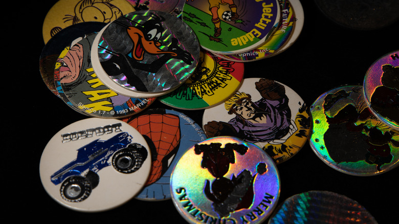 Pogs featuring cartoon characters