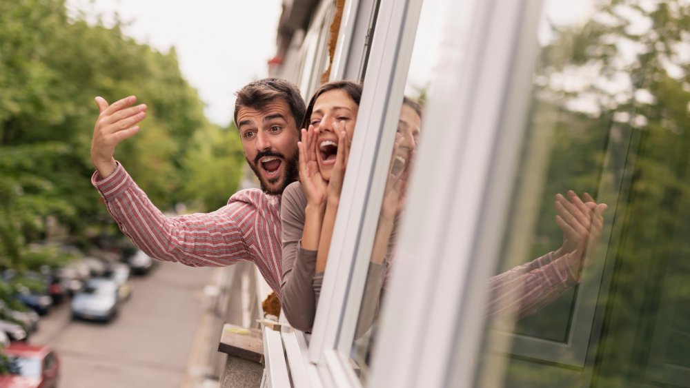 yelling out the window