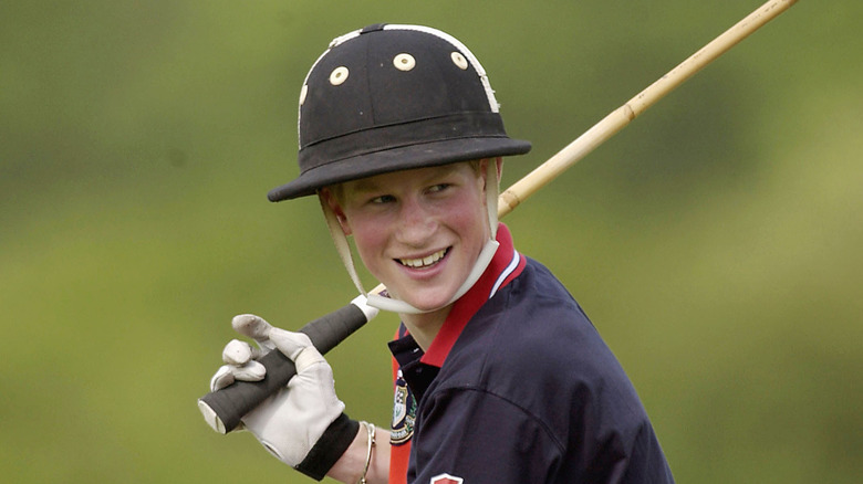 Prince Harry in 2002 at a polo match