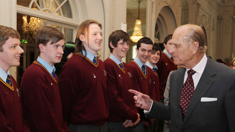 prince philip meeting young boys