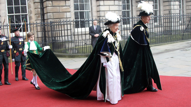 prince philip and queen elizabeth walking 