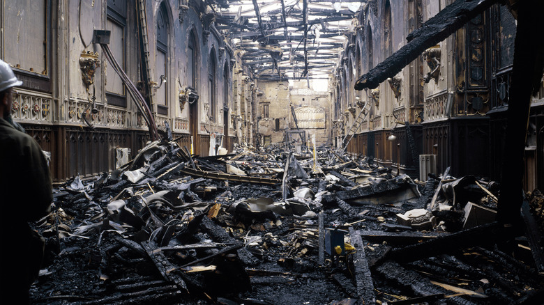 damage after fire in Windsor castle