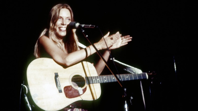 Joni Mitchell performing in the 1970's.