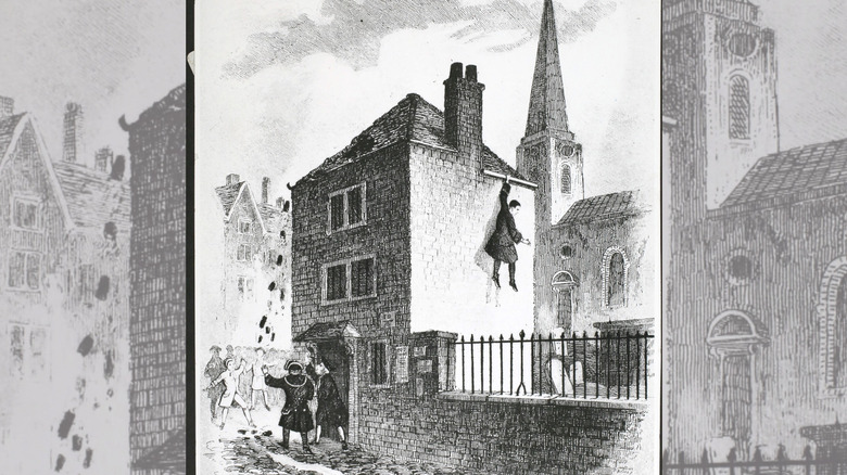 Sketch of Jack Sheppard's escape from prison