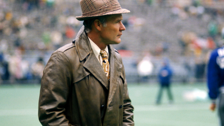 Tom Landry on the field