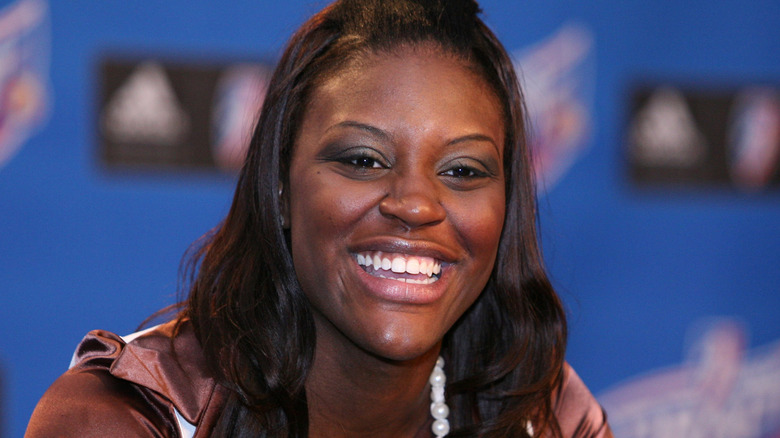 Tiffany Jackson smiling at press conference