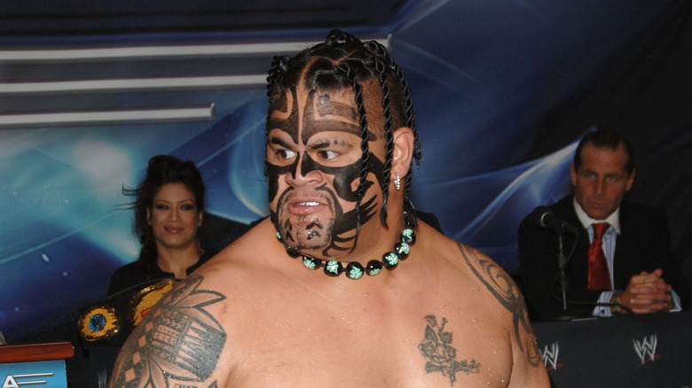 Umaga wearing face paint