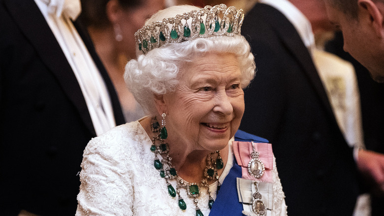 Queen Elizabeth in emerald tiara