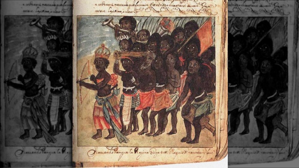 illustration Queen Nzinga with Military Entourage