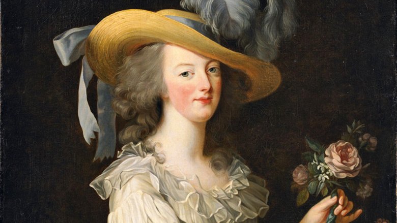 painting Marie Antoinette yellow hat feathers