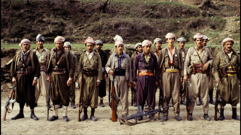 A group of Kurdish fighters