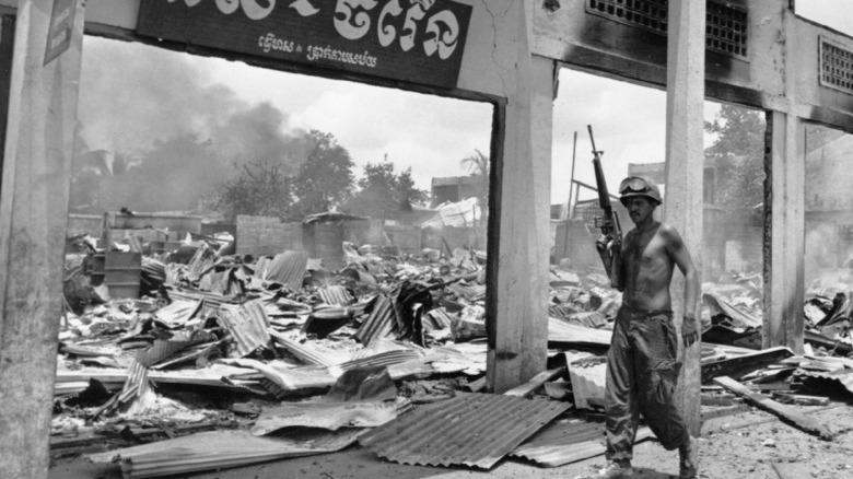 Cambodia destroyed after bombing 1970