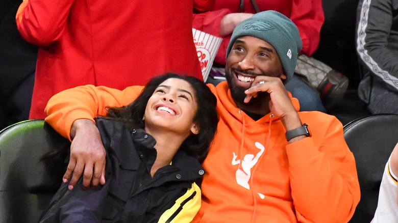 Kobe Bryant and his daughter Gianna at a basketball game in 2019