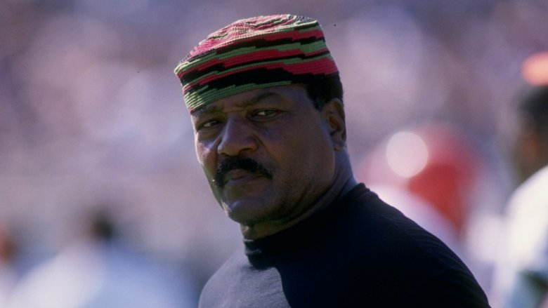 Jim Brown wearing hat