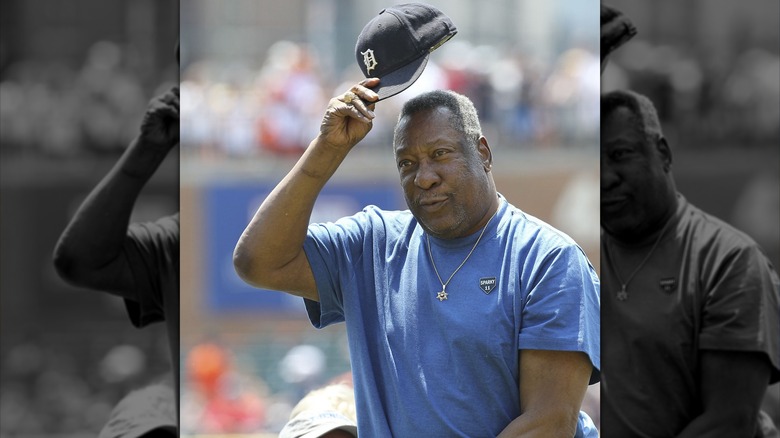 Gates Brown waving hat