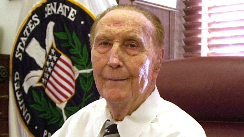 strom thurmond sitting at desk