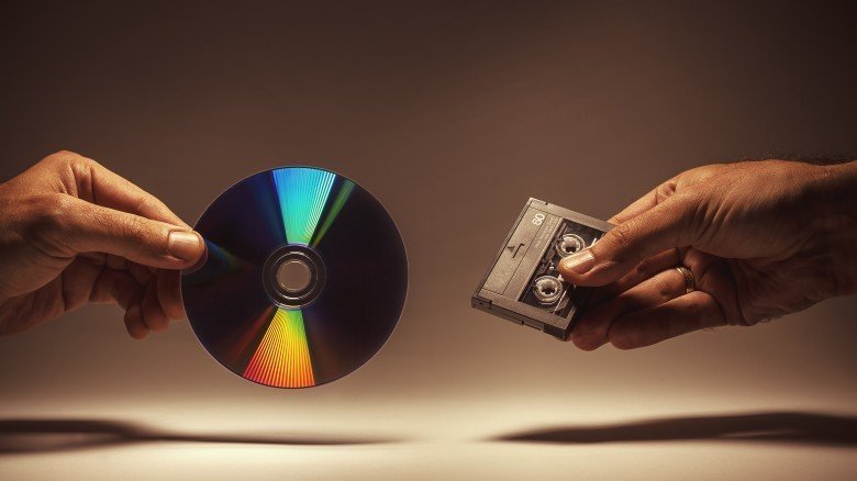 cd and tape cassette