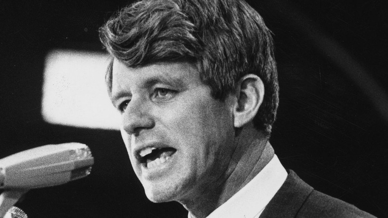 Robert Kennedy gives a speech