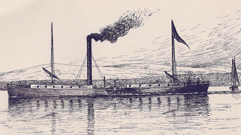 Steamboat Clermont drawing by Samuel Ward Stanton