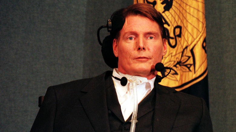 Christopher Reeve giving speech