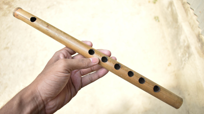 A wooden flute