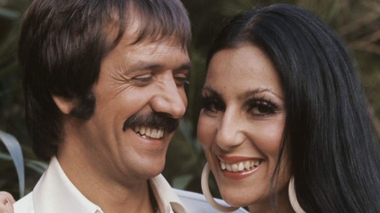 cher arms around sonny bono smiling