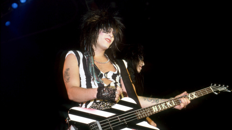 Nikki Sixx performing in 1984
