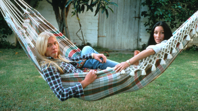 Cher and Gregg Allman relaxing in a hammock together