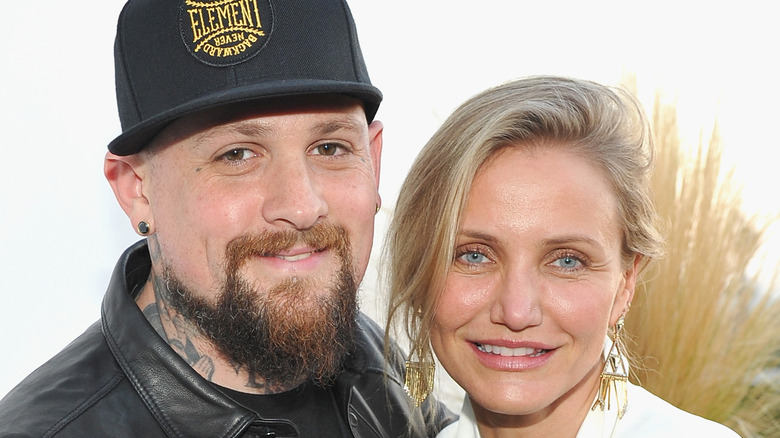 Benji Madden and Cameron Diaz smiling