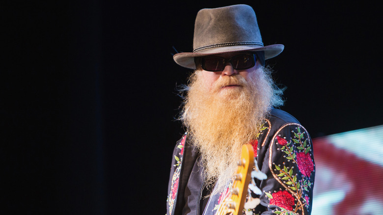 Dusty Hill performing with ZZ Top in 2014