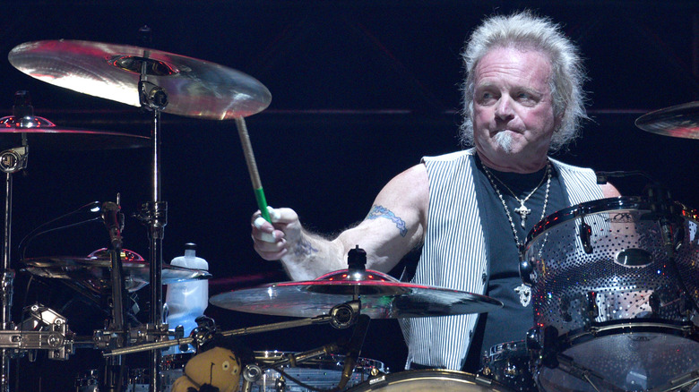 Joey Kramer playing drums for Aerosmith