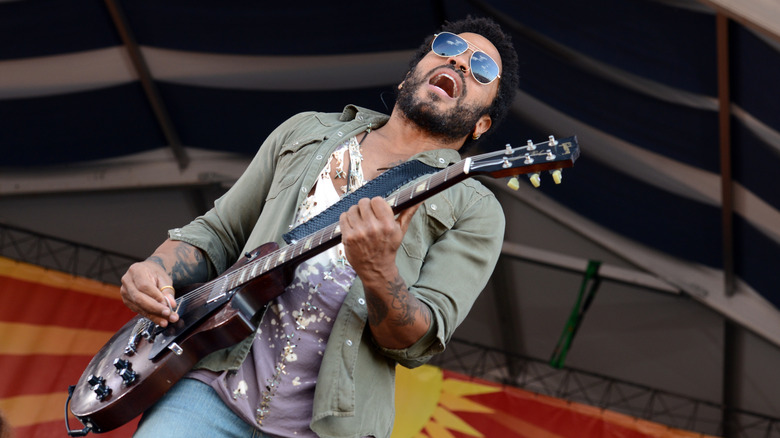 Lenny Kravitz performing at Jazz Fest in New Orleans