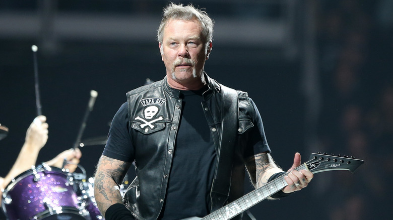 James Hetfield playing guitar