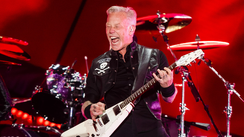 James Hetfield playing guitar