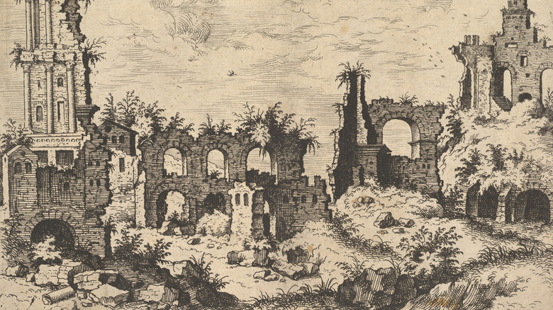 illustration of ruins on the Palatine Hill