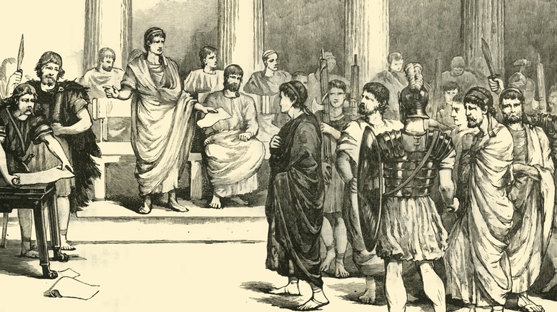 Roman senators in discussion