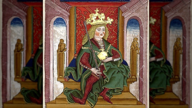 bela I sitting on throne crown