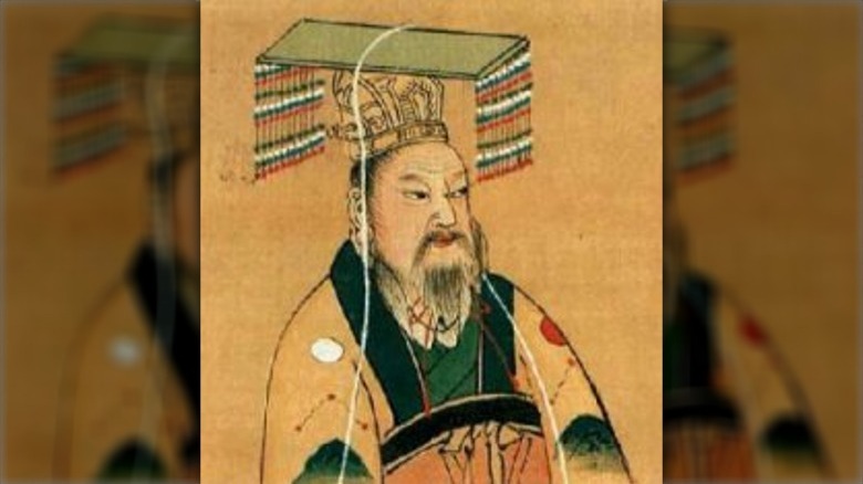 shi huangdi rectangle hat beard