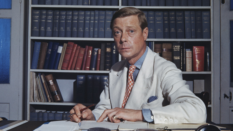 The Duke of Windsor at a desk