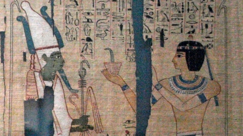 hieroglyph of Egyptian Priest wearing white headdress