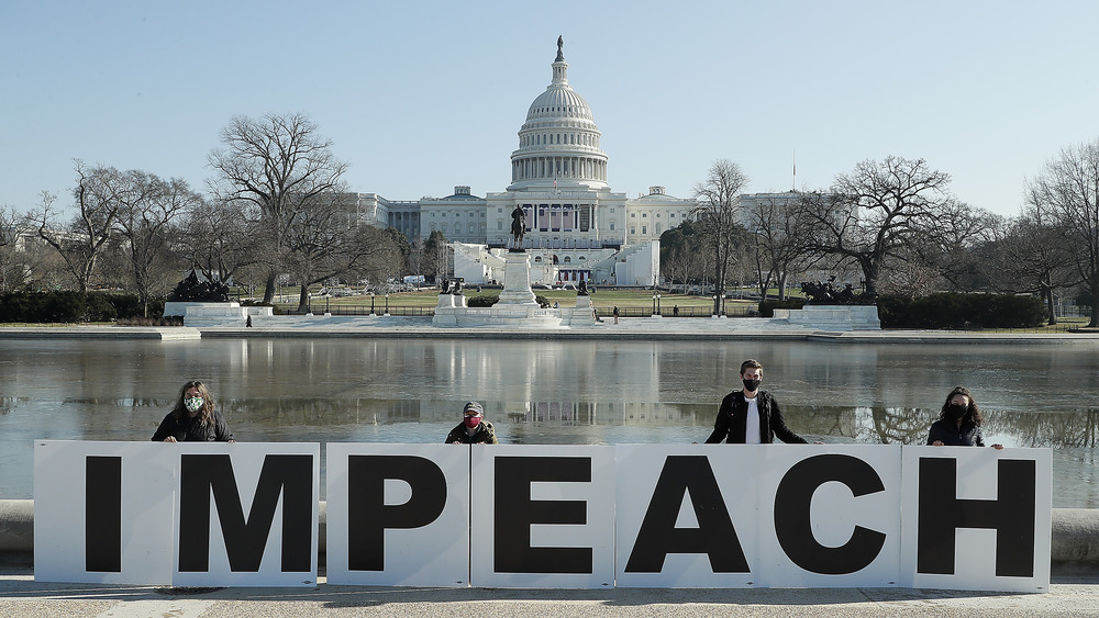 Impeach banner at U.S. Capitol