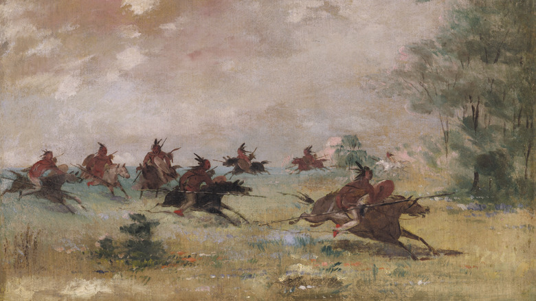 A painting of Comanche riders